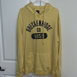Breckinridge 1859 Co yellow ski snowboard surfer hooded hoodie sweatshirt L